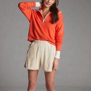 Anthropologie sundry orange quarter zip pullover